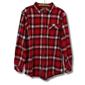 Legendary Whitetails Buck Camp Cotton Red Men’s Flannel